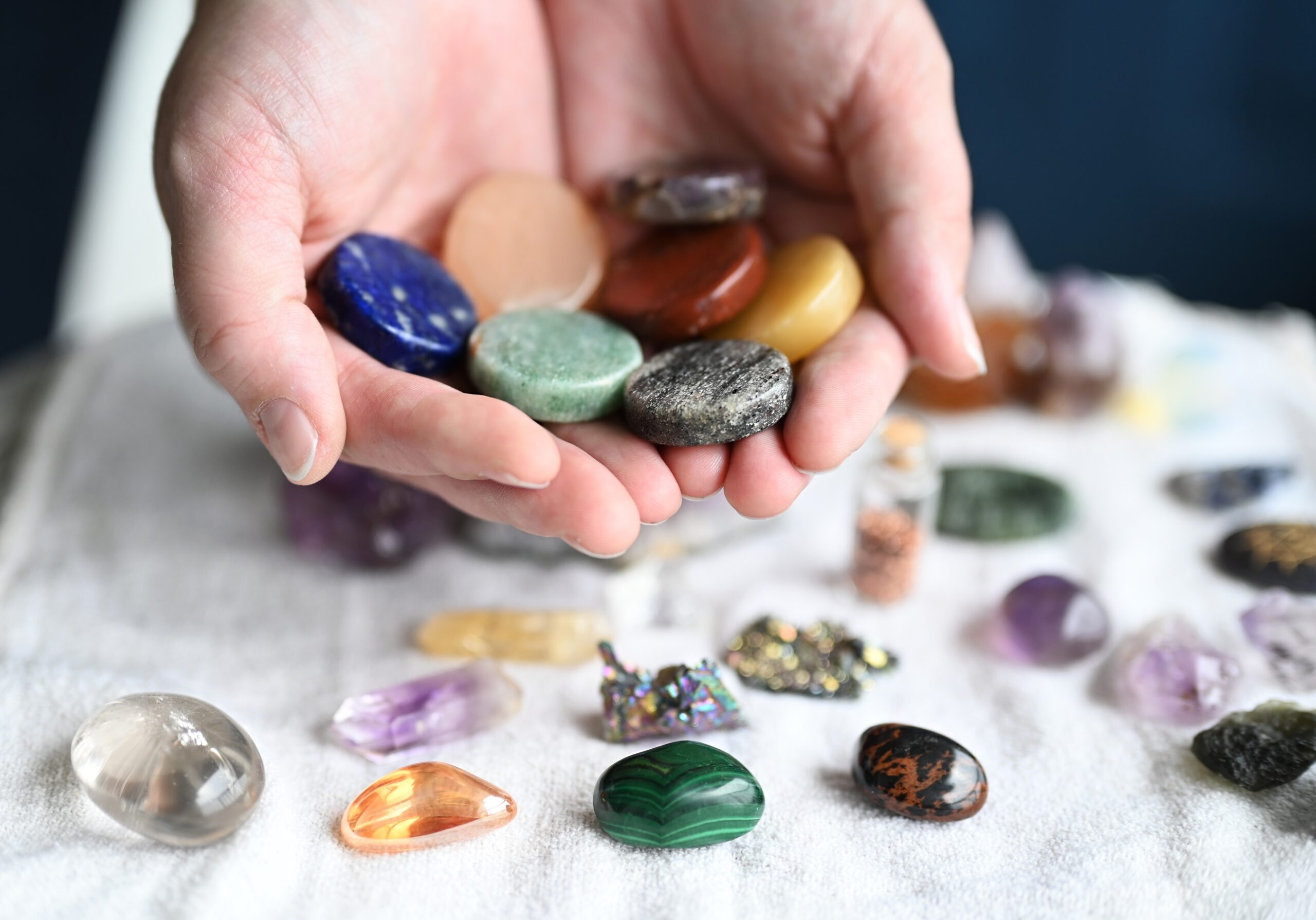 Bright,Colored,Rainbow,Crystal,Layout.,Healing,Crystal,Of,All,Colors,